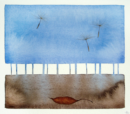 Red Pod (22 x 25 cm) water colour
