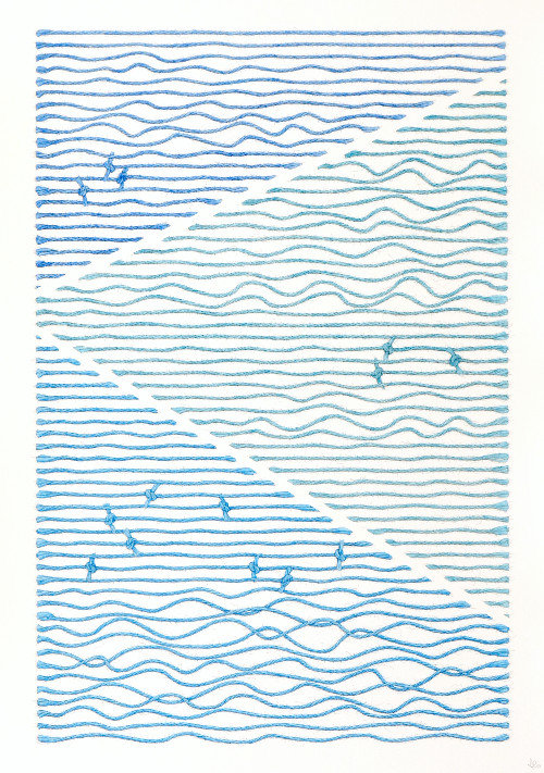 Blue Blue Blue (59 x 42 cm) water colour