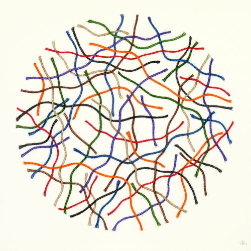 Drawing with String - Enclosure<br>(38 x 38 cm) water colour